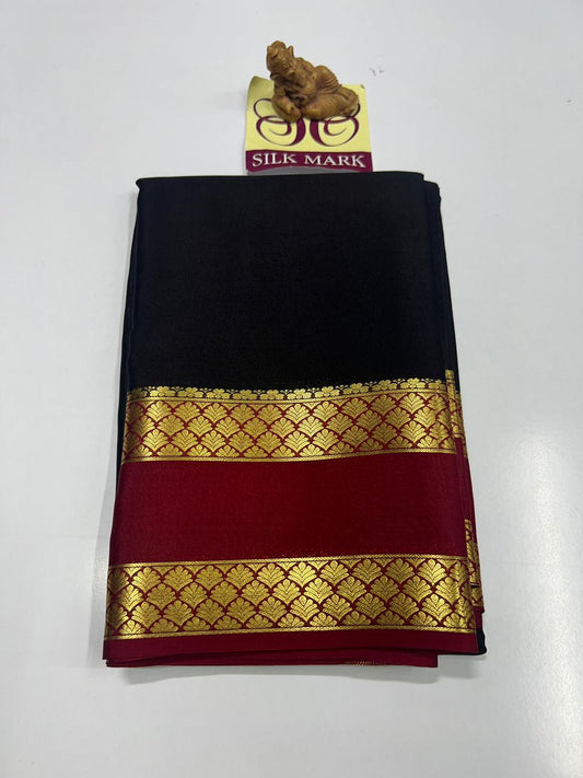 PURE MYSORE CREPE SILK SAREES WITH BLOUSE PIECE - SK-193-PMCSSWBP