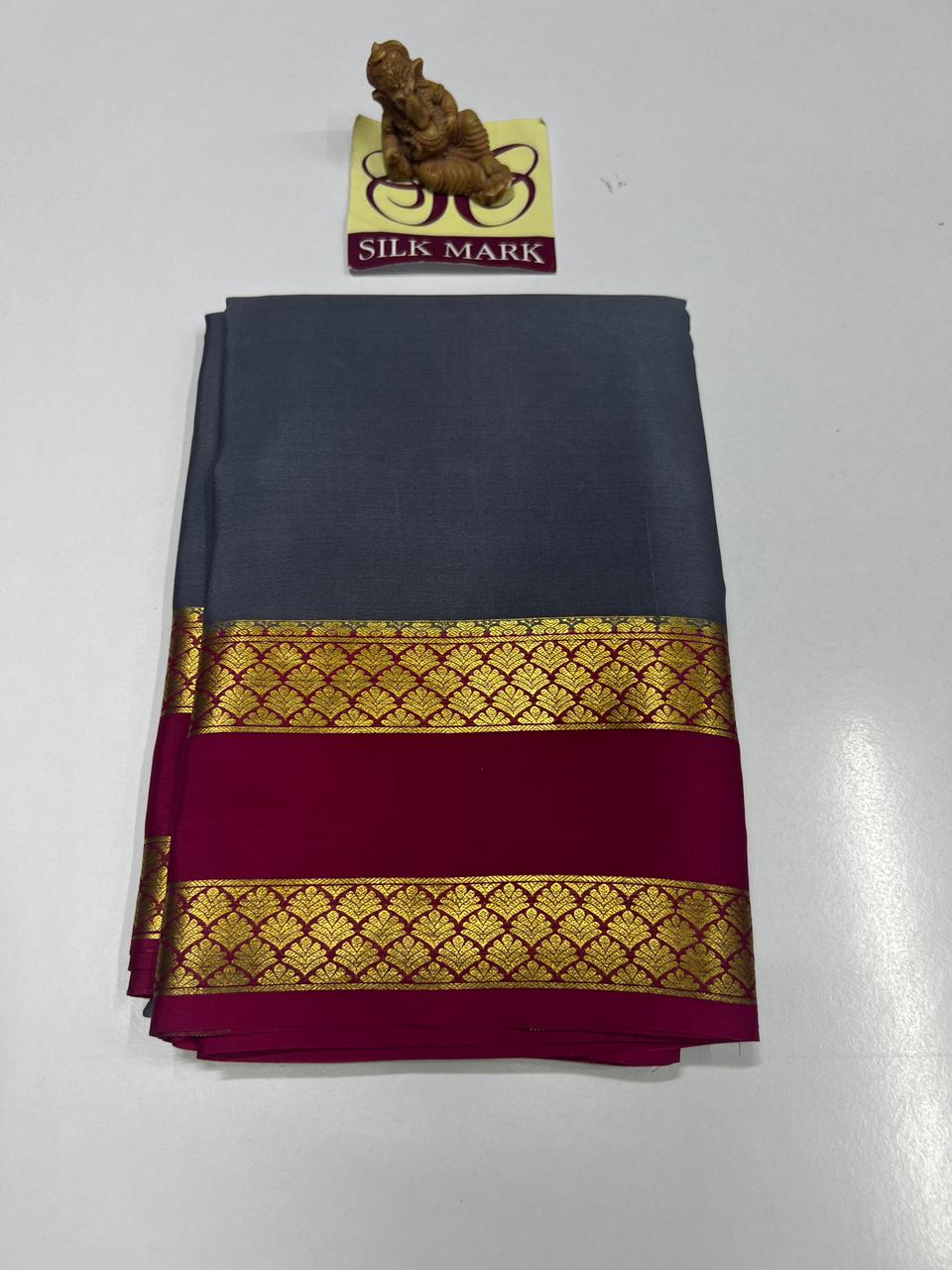 PURE MYSORE CREPE SILK SAREES WITH BLOUSE PIECE - SK-204-PMCSSWBP