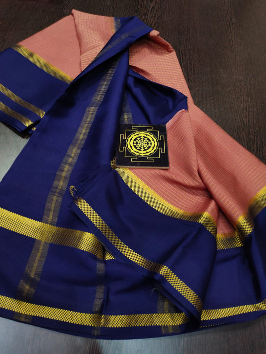 PURE WRINKLED CRUSHED CREPE SILK SAREES SILK MARK CERTIFIED LIGHTER AND FLOWY WITH CONTRAST BLOUSE - SK-162-PWCCSSSMCLAFWCB