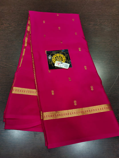 PURE WRINKLED CRUSHED CREPE SILK SAREES SILK MARK CERTIFIED LIGHTER AND FLOWY WITH CONTRAST BLOUSE - SK-168-PWCCSSSMCLAFWCB