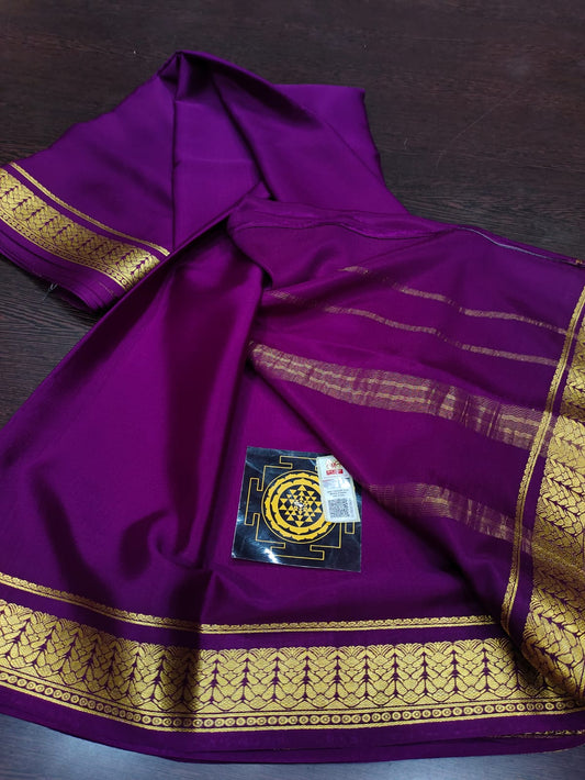 PURE WRINKLED CRUSHED CREPE SILK SAREES SILK MARK CERTIFIED LIGHTER AND FLOWY WITH CONTRAST BLOUSE - SK-176-PWCCSSSMCLAFWCB