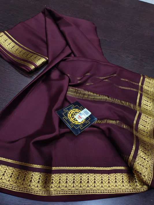 PURE WRINKLED CRUSHED CREPE SILK SAREES SILK MARK CERTIFIED LIGHTER AND FLOWY WITH CONTRAST BLOUSE - SK-180-PWCCSSSMCLAFWCB