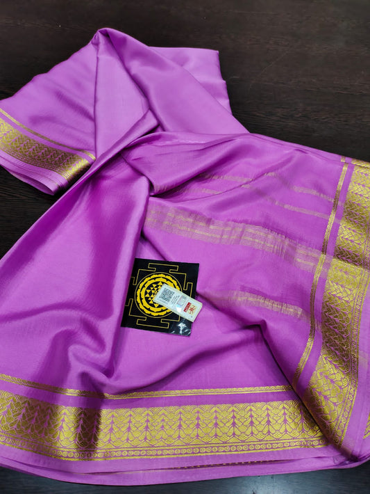 PURE WRINKLED CRUSHED CREPE SILK SAREES SILK MARK CERTIFIED LIGHTER AND FLOWY WITH CONTRAST BLOUSE - SK-202-PWCCSSSMCLAFWCB