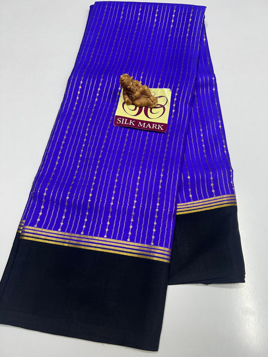PURE MYSORE CREPE SILK SAREES WITH BLOUSE PIECE - SK-222-PMCSSWBP