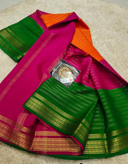 PURE CREPE SILK SAREES SILK MARK CERTIFIED 120 GSM - SK-215-PCSSSMC1G