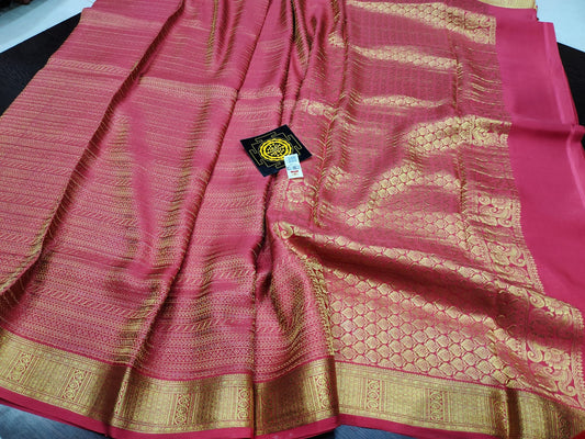 PURE CREPE SILK SAREES SILK MARK CERTIFIED 120 GSM - SK-218-PCSSSMC1G