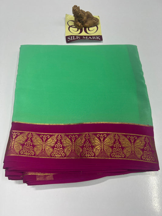 PURE MYSORE CREPE SILK SAREES WITH BLOUSE PIECE - SK-241-PMCSSWBP