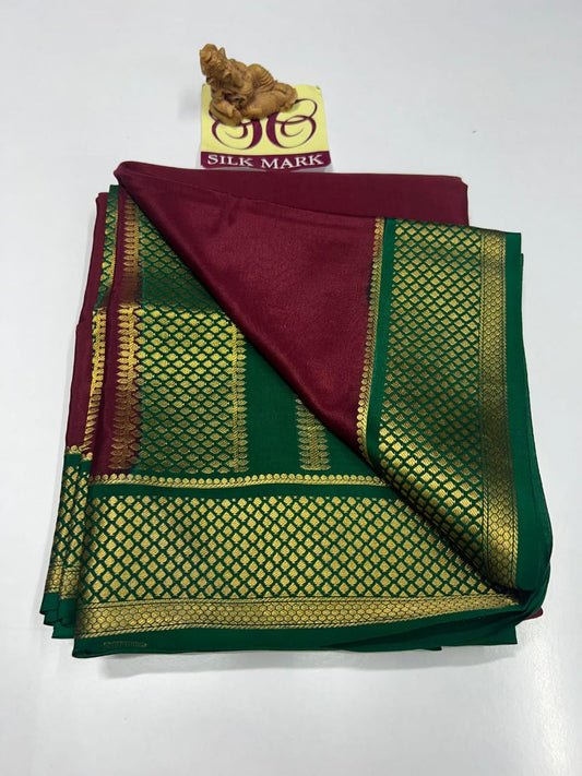 PURE MYSORE CREPE SILK SAREES WITH BLOUSE PIECE - SK-235-PMCSSWBP