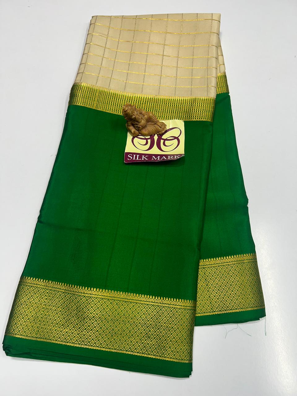 PURE MYSORE CREPE SILK SAREES WITH BLOUSE PIECE - SK-256-PMCSSWBP