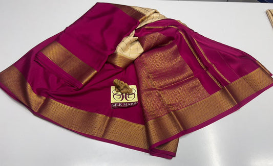 PURE MYSORE CREPE SILK SAREES WITH BLOUSE PIECE - SK-242-PMCSSWBP