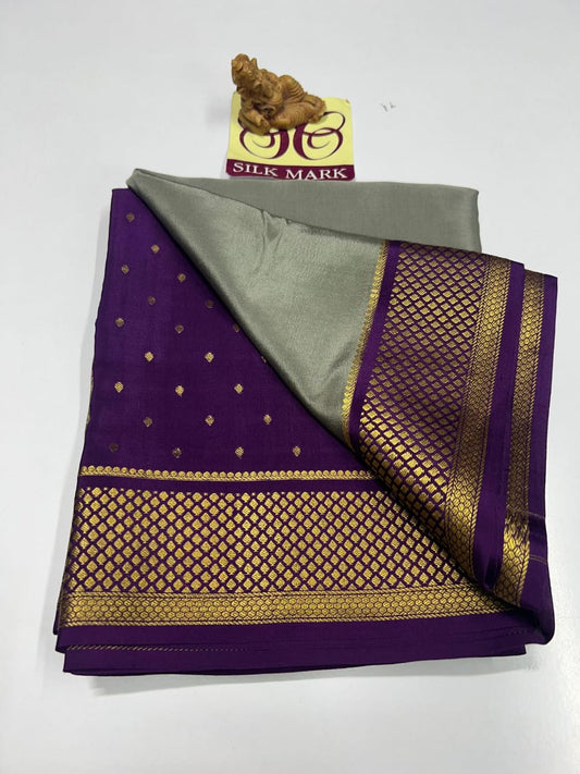 PURE MYSORE CREPE SILK SAREES WITH BLOUSE PIECE - SK-264-PMCSSWBP
