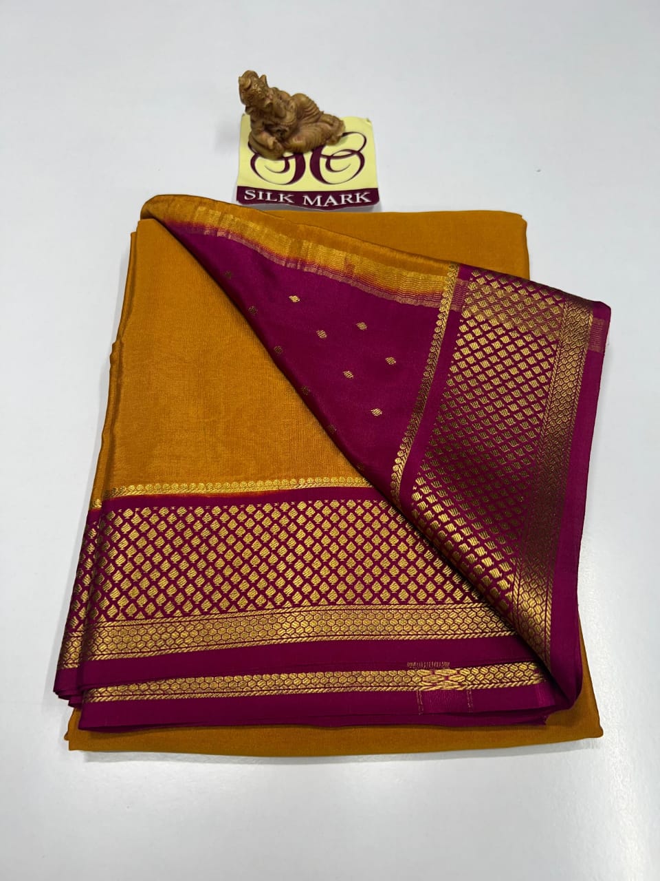 PURE MYSORE CREPE SILK SAREES WITH BLOUSE PIECE - SK-266-PMCSSWBP