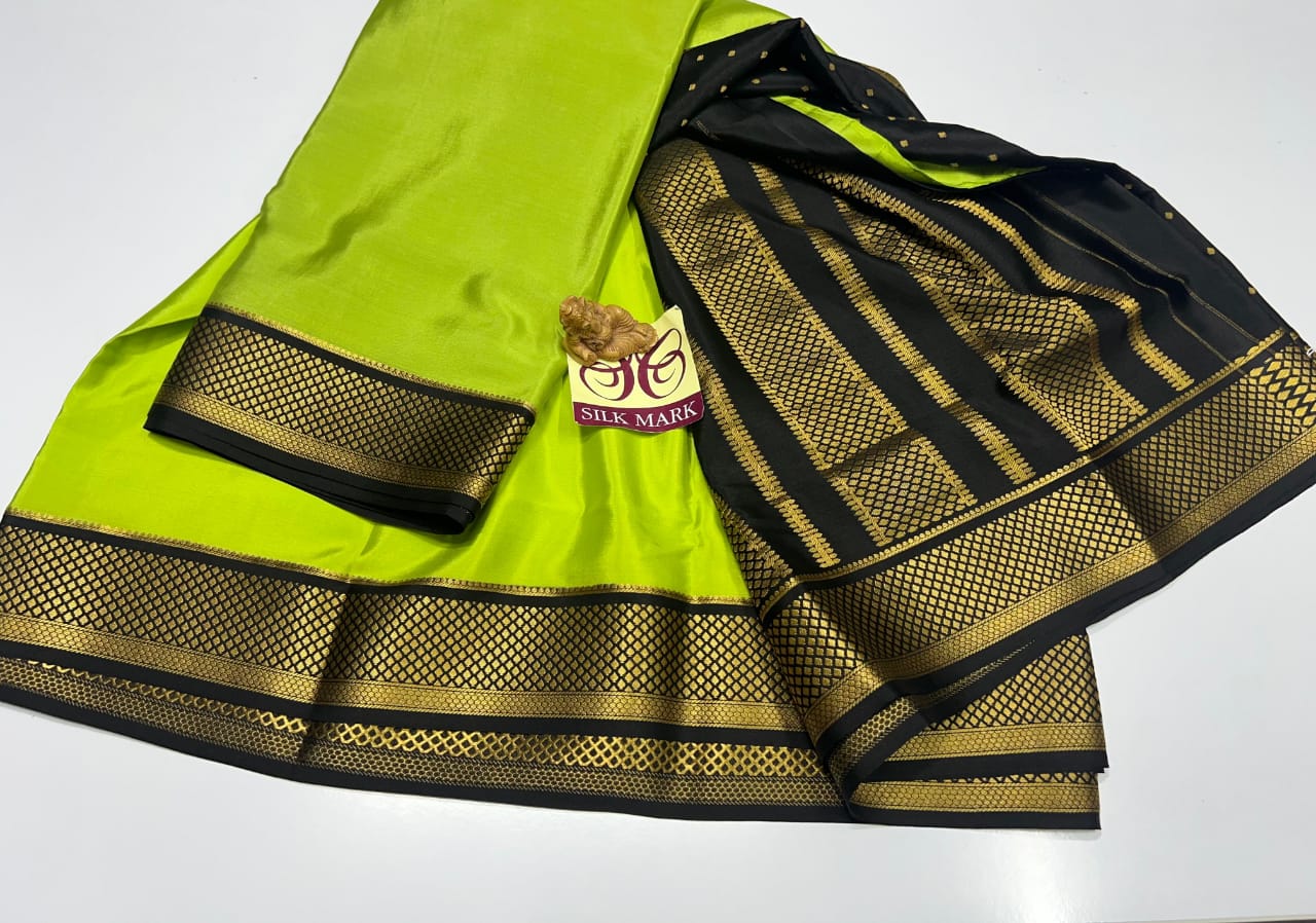 PURE MYSORE CREPE SILK SAREES WITH BLOUSE PIECE - SK-234-PMCSSWBP