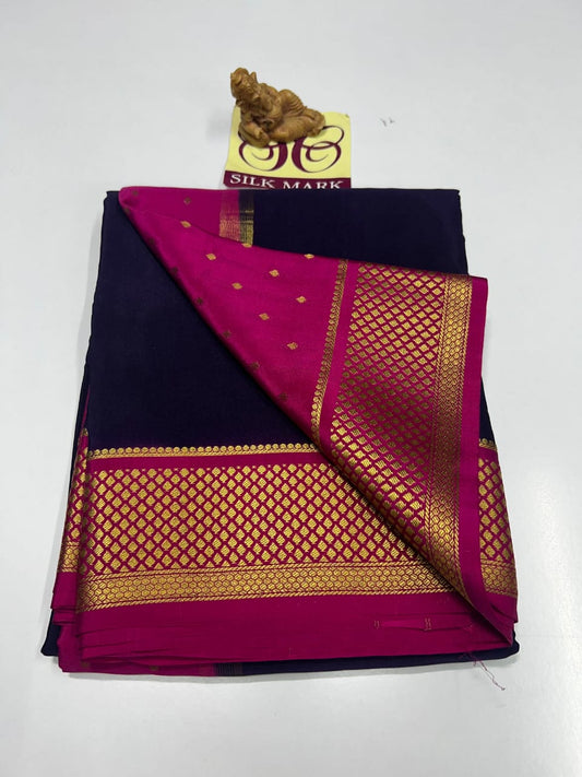 PURE MYSORE CREPE SILK SAREES WITH BLOUSE PIECE - SK-268-PMCSSWBP