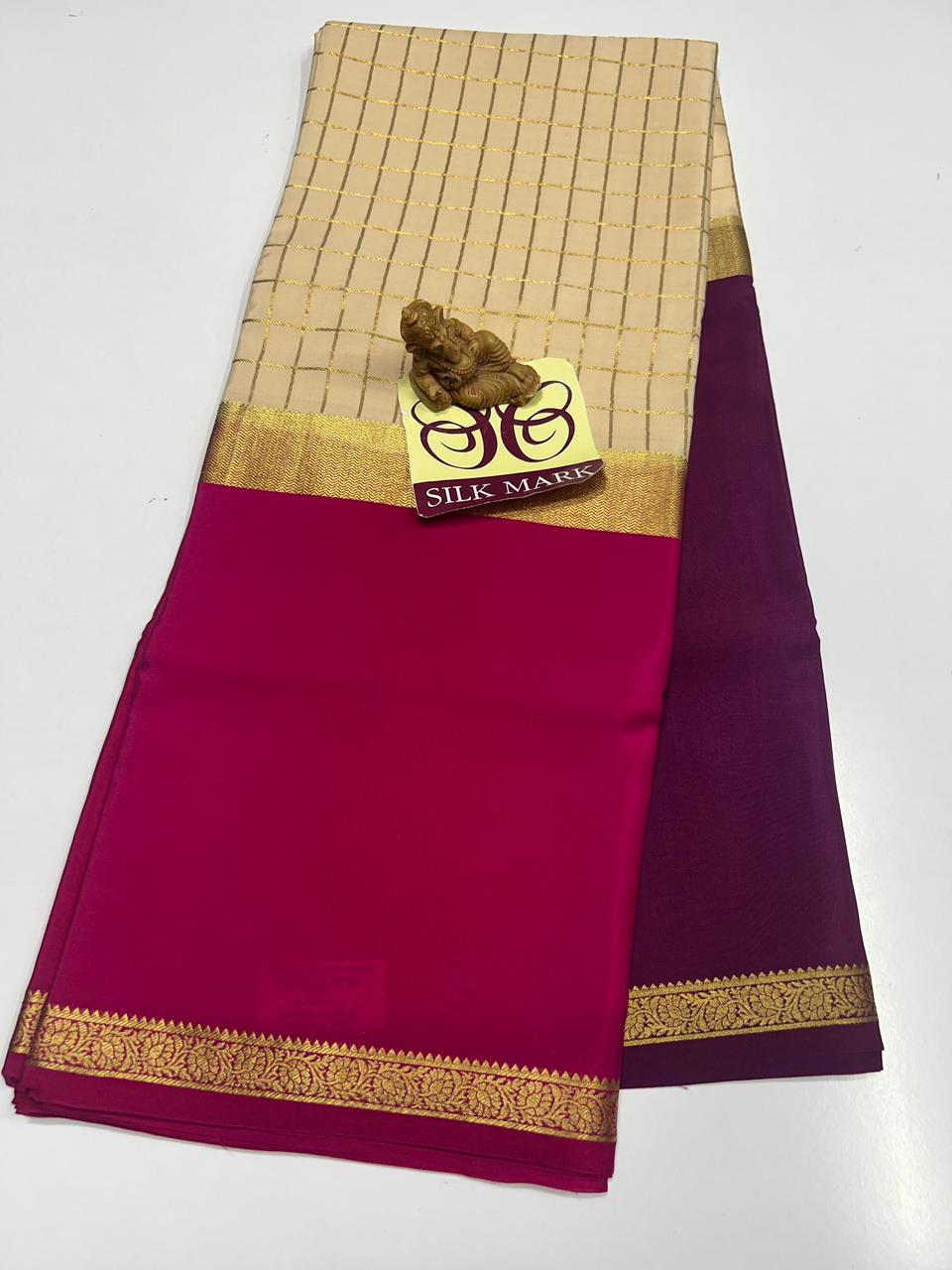 PURE MYSORE CREPE SILK SAREES WITH BLOUSE PIECE - SK-270-PMCSSWBP
