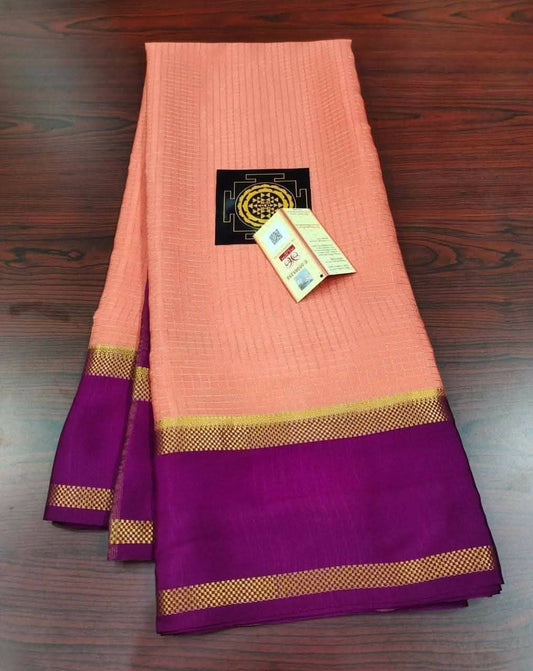 PURE CREPE SILK SAREES SILK MARK CERTIFIED 120 GSM - SK-240-PCSSSMC1G