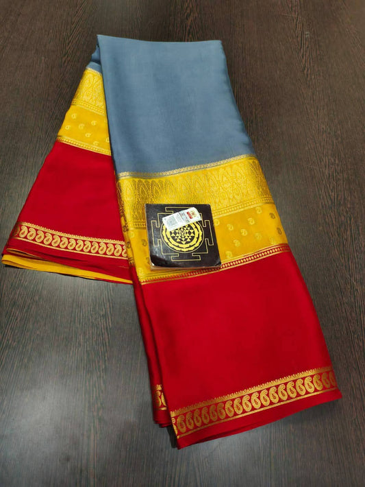 PURE CREPE SILK SAREES SILK MARK CERTIFIED 120 GSM - SK-252-PCSSSMC1G