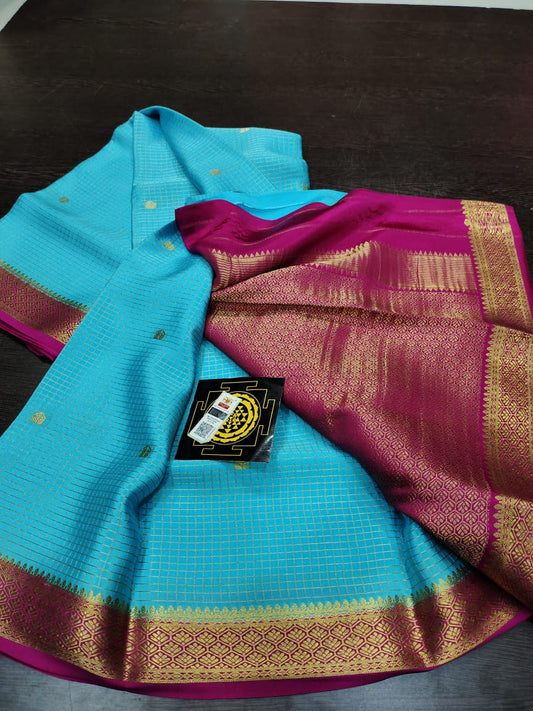 PURE CREPE SILK SAREES SILK MARK CERTIFIED 120 GSM - SK-259-PCSSSMC1G