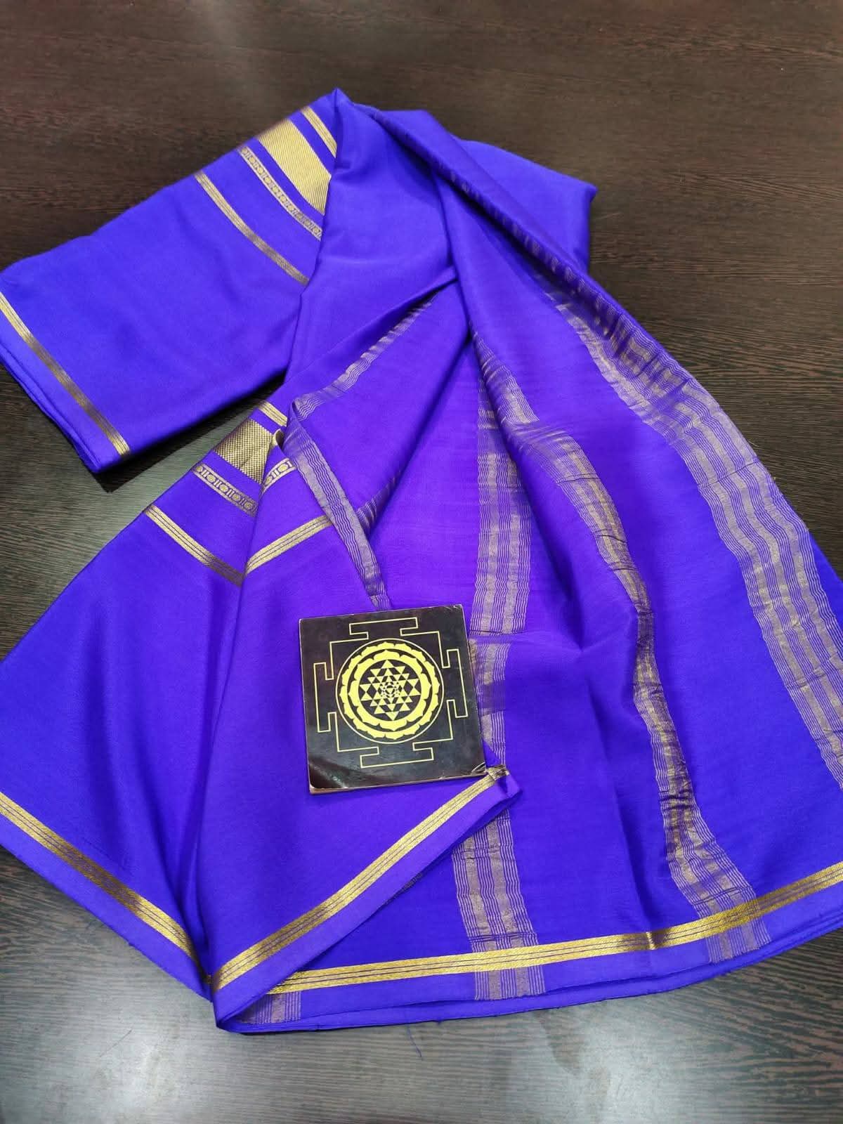 PURE CREPE SILK SAREES SILK MARK CERTIFIED 120 GSM - SK-261-PCSSSMC1G