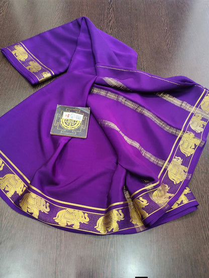 PURE CREPE SILK SAREES SILK MARK CERTIFIED 120 GSM - SK-272-PCSSSMC1G