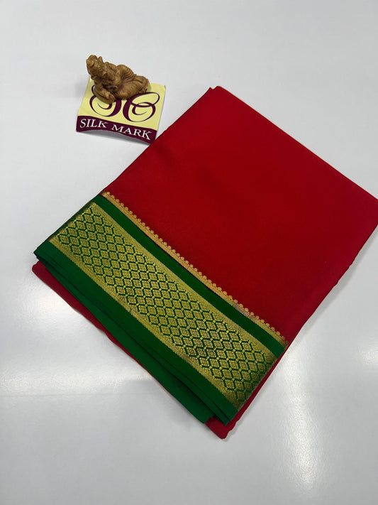 CONTRAST PURE CREPE SILK SAREES WITH SILKMARK PURE MYSORE CREPE SILK SAREES WITH RUNNING BLOUSE PIECE - SK-356-CPCSSWSPMCSSWRBP