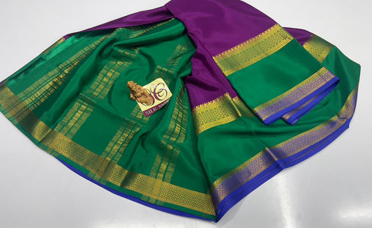 3D PURE CREPE SILK SAREES WITH SILKMARK PURE MYSORE CREPE SILK SAREES WITH RUNNING BLOUSE PIECE - SK-351-3PCSSWSPMCSSWRBP