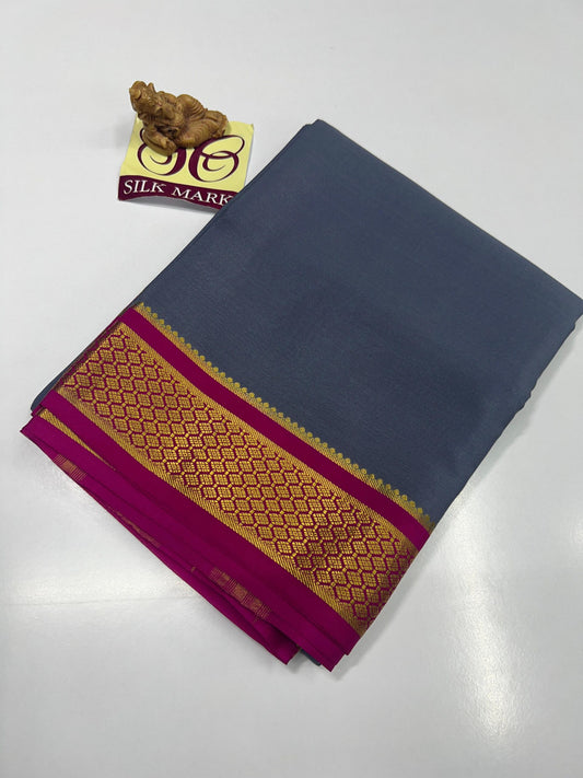 PURE MYSORE CREPE SILK WITH EMBROIDERY SAREE WITH BLOUSE PIECE - SK-334-PMCSWESWBP