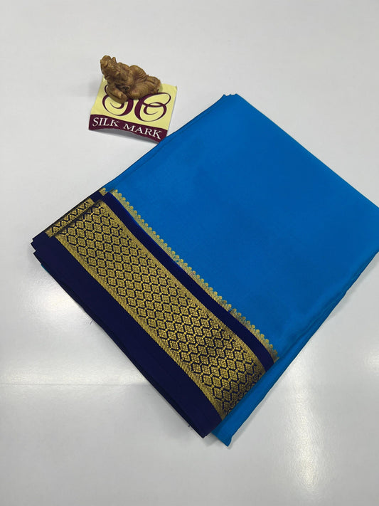 PURE MYSORE CREPE SILK WITH EMBROIDERY SAREE WITH BLOUSE PIECE - SK-332-PMCSWESWBP