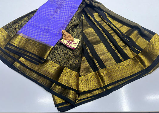 PURE MYSORE CREPE SILK WITH EMBROIDERY SAREE WITH BLOUSE PIECE - SK-330-PMCSWESWBP