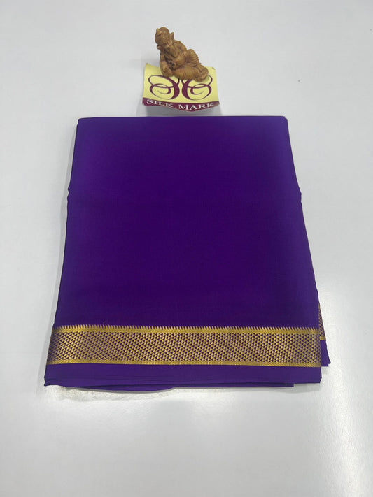 PURE MYSORE CREPE SILK WITH EMBROIDERY SAREE WITH BLOUSE PIECE - SK-297-PMCSWESWBP