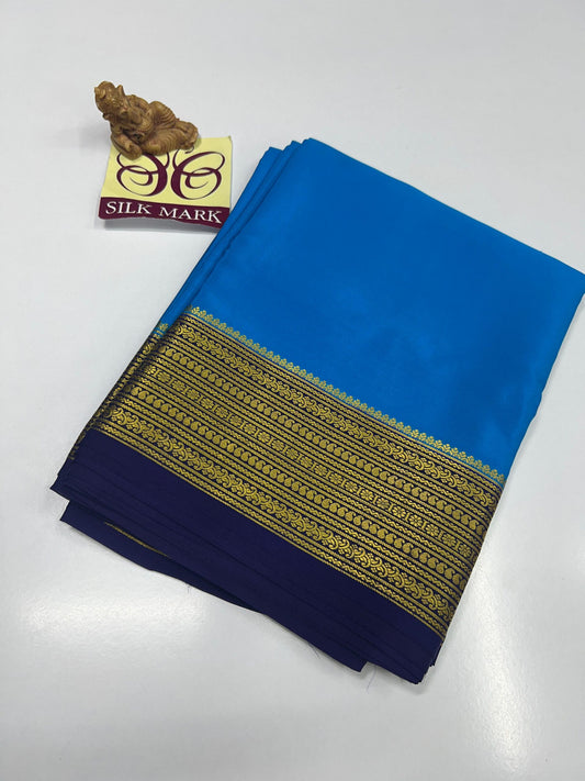 PURE MYSORE CREPE SILK WITH EMBROIDERY SAREE WITH BLOUSE PIECE - SK-296-PMCSWESWBP