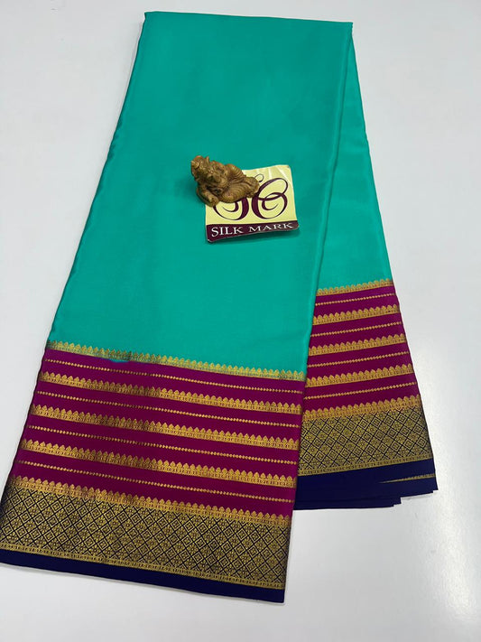 PURE MYSORE CREPE SILK WITH EMBROIDERY SAREE WITH BLOUSE PIECE - SK-292-PMCSWESWBP