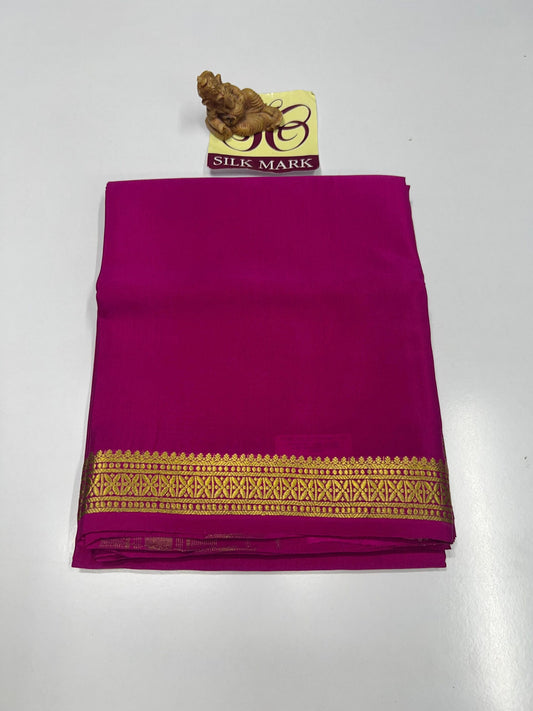 PURE MYSORE CREPE SILK WITH EMBROIDERY SAREE WITH BLOUSE PIECE - SK-281-PMCSWESWBP