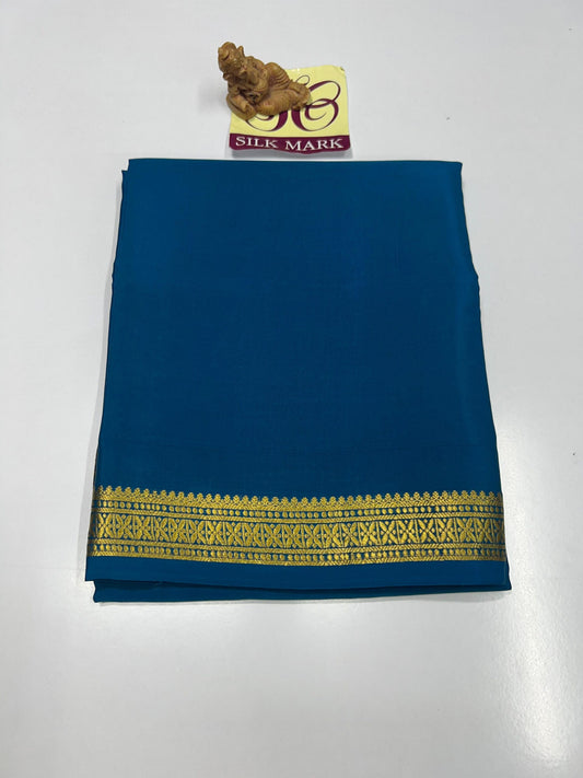 PURE MYSORE CREPE SILK WITH EMBROIDERY SAREE WITH BLOUSE PIECE - SK-278-PMCSWESWBP