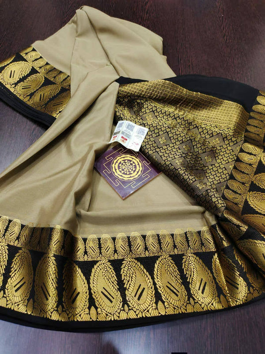 PURE CREPE SILK SAREES SILK MARK CERTIFIED 120 GSM - SK-277-PCSSSMC1G