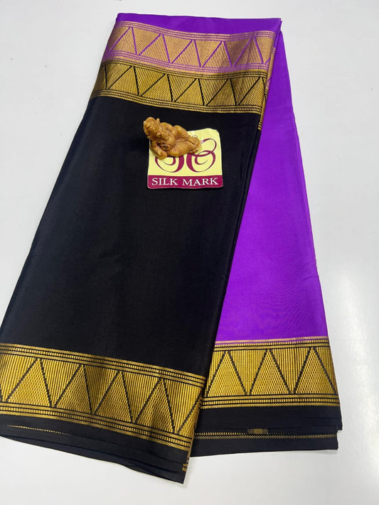 2D PURE CREPE SILK SAREES WITH SILKMARK PURE MYSORE CREPE SILK SAREES WITH RUNNING BLOUSE PIECE - SK-374-2PCSSWSPMCSSWRBP