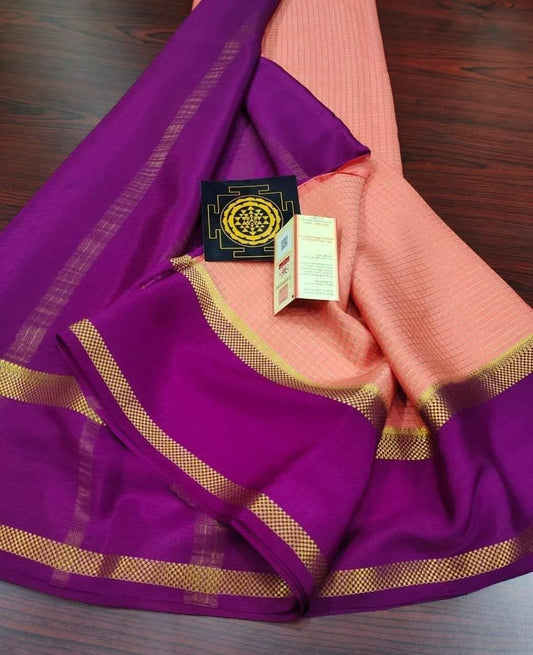 PURE CREPE SILK SAREES SILK MARK CERTIFIED 120 GSM - SK-323-PCSSSMC1G