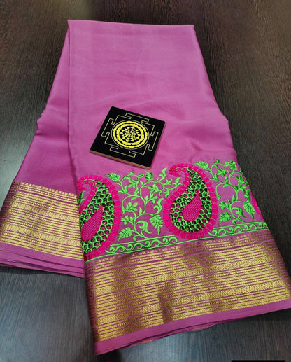 PURE CREPE SILK SAREES SILK MARK CERTIFIED 120 GSM - SK-324-PCSSSMC1G