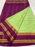 KSIC THICKNESS 130COUNTS CONTRAST PALLU AND CONTRAST BLOUSE PURE MYSORE CREPE SILK SAREES - SK-415-KT1CPACBPMCSS