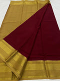 KSIC THICKNESS 130COUNTS CONTRAST PALLU AND CONTRAST BLOUSE PURE MYSORE CREPE SILK SAREES - SK-403-KT1CPACBPMCSS