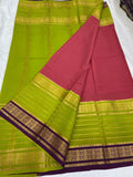 KSIC THICKNESS 130COUNTS CONTRAST PALLU AND CONTRAST BLOUSE PURE MYSORE CREPE SILK SAREES - SK-328-KT1CPACBPMCSS