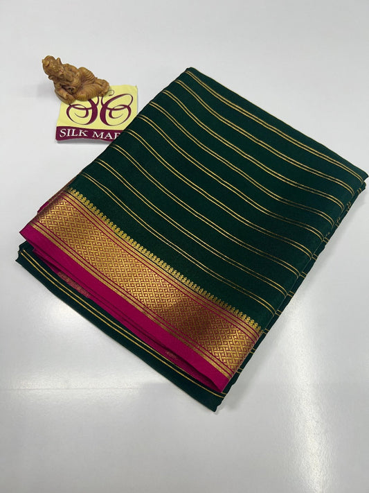 PURE MYSORE CREPE SILK WITH EMBROIDERY SAREE WITH BLOUSE PIECE - SK-404-PMCSWESWBP