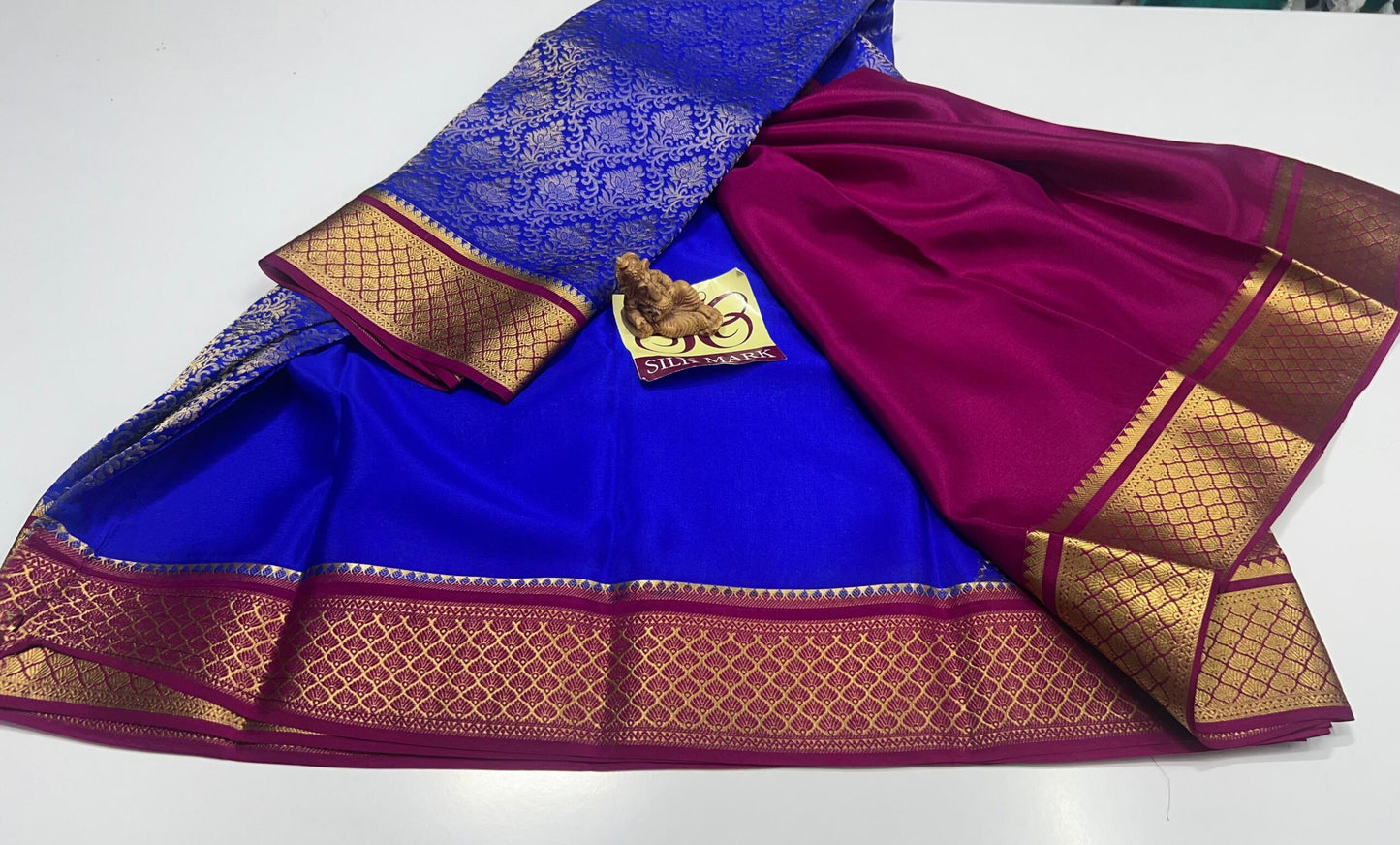 PURE MYSORE CREPE SILK WITH EMBROIDERY SAREE WITH BLOUSE PIECE - SK-408-PMCSWESWBP