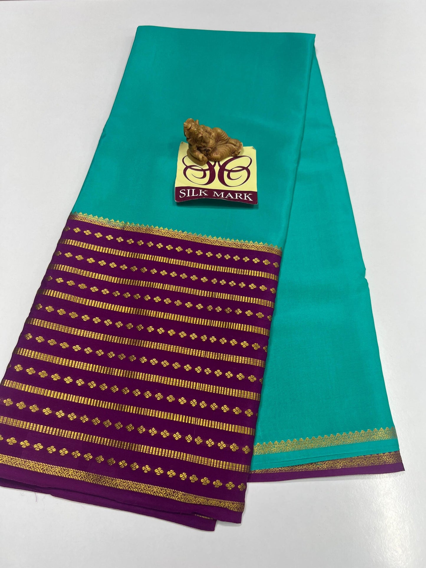 PURE MYSORE CREPE SILK WITH EMBROIDERY SAREE WITH BLOUSE PIECE - SK-427-PMCSWESWBP