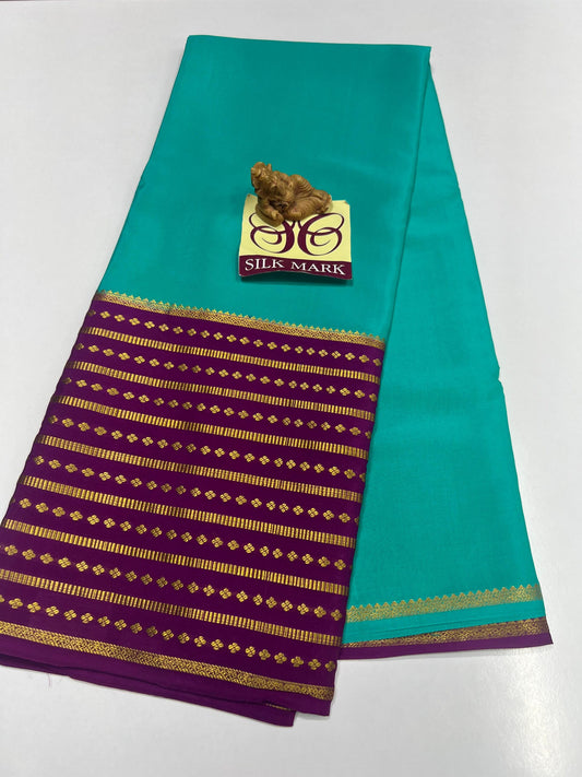 PURE MYSORE CREPE SILK WITH EMBROIDERY SAREE WITH BLOUSE PIECE - SK-440-PMCSWESWBP