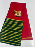 PURE MYSORE CREPE SILK WITH EMBROIDERY SAREE WITH BLOUSE PIECE - SK-433-PMCSWESWBP