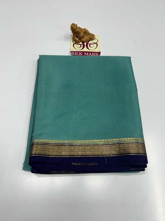 PURE MYSORE CREPE SILK WITH EMBROIDERY SAREE WITH BLOUSE PIECE - SK-453-PMCSWESWBP