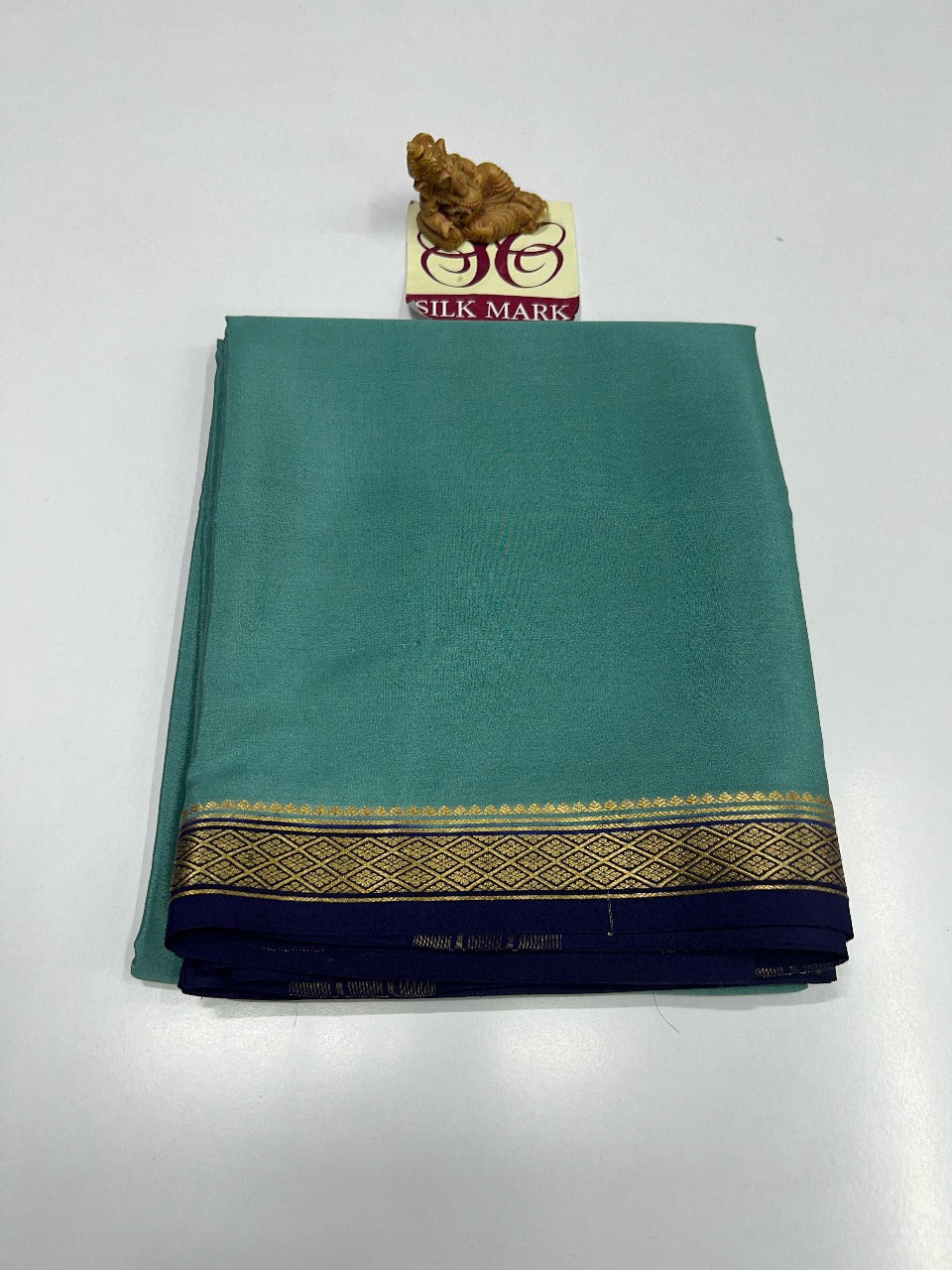 PURE MYSORE CREPE SILK WITH EMBROIDERY SAREE WITH BLOUSE PIECE - SK-438-PMCSWESWBP