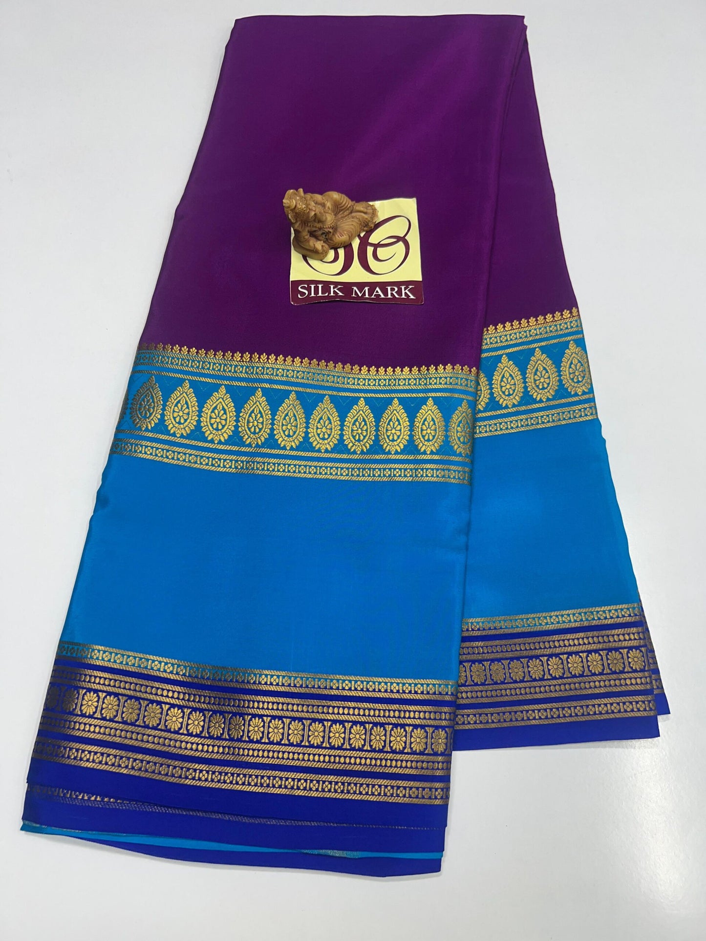 PURE MYSORE CREPE SILK WITH EMBROIDERY SAREE WITH BLOUSE PIECE - SK-461-PMCSWESWBP