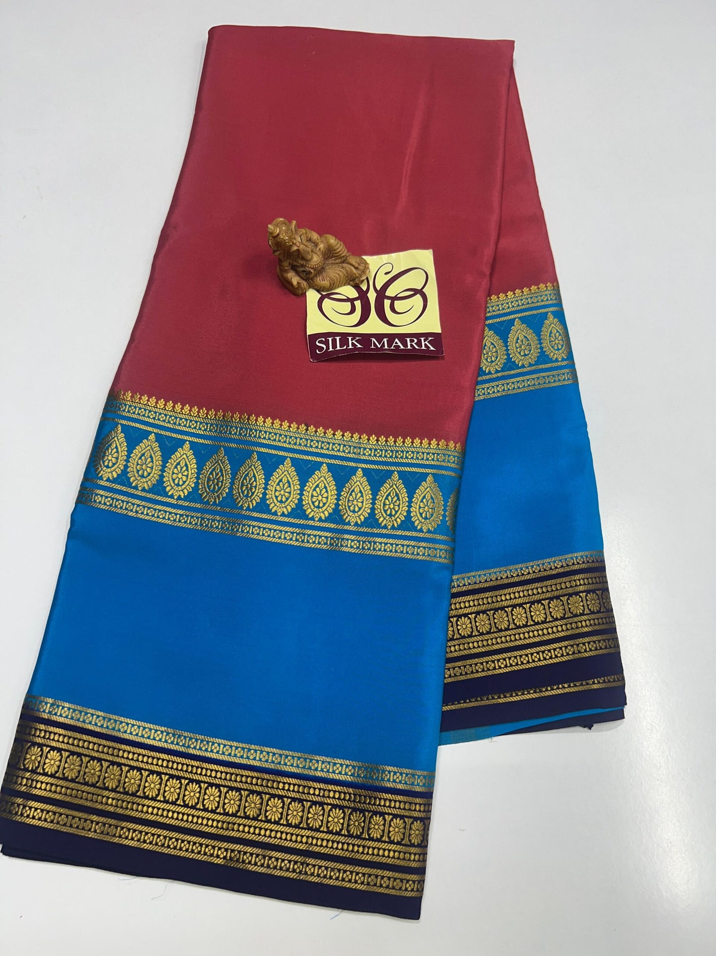 PURE MYSORE CREPE SILK WITH EMBROIDERY SAREE WITH BLOUSE PIECE - SK-466-PMCSWESWBP